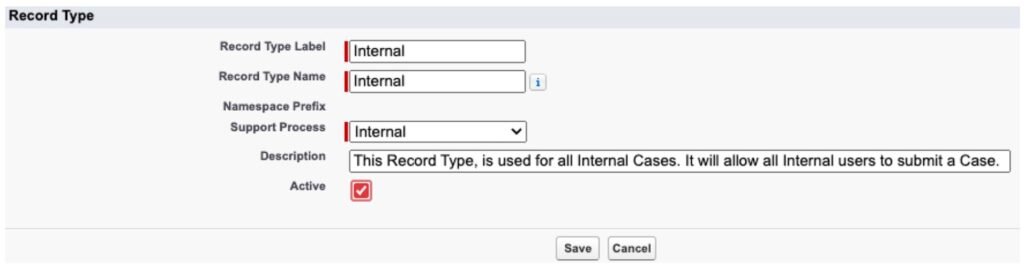 Salesforce Record Types Step One