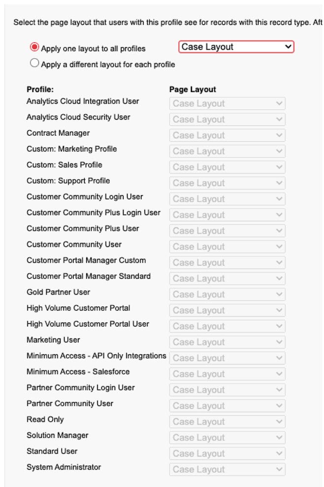 Salesforce Record Types Step Three